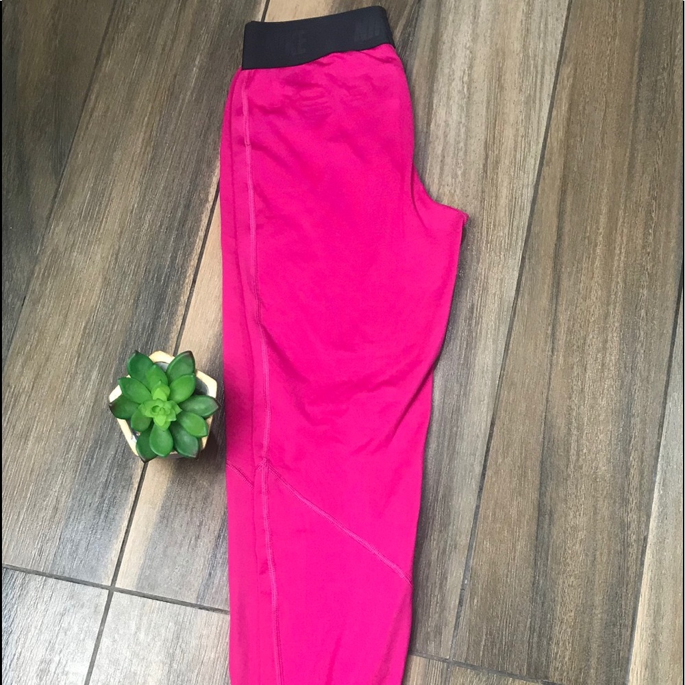 Nike Pro Pink Ankle Leggings